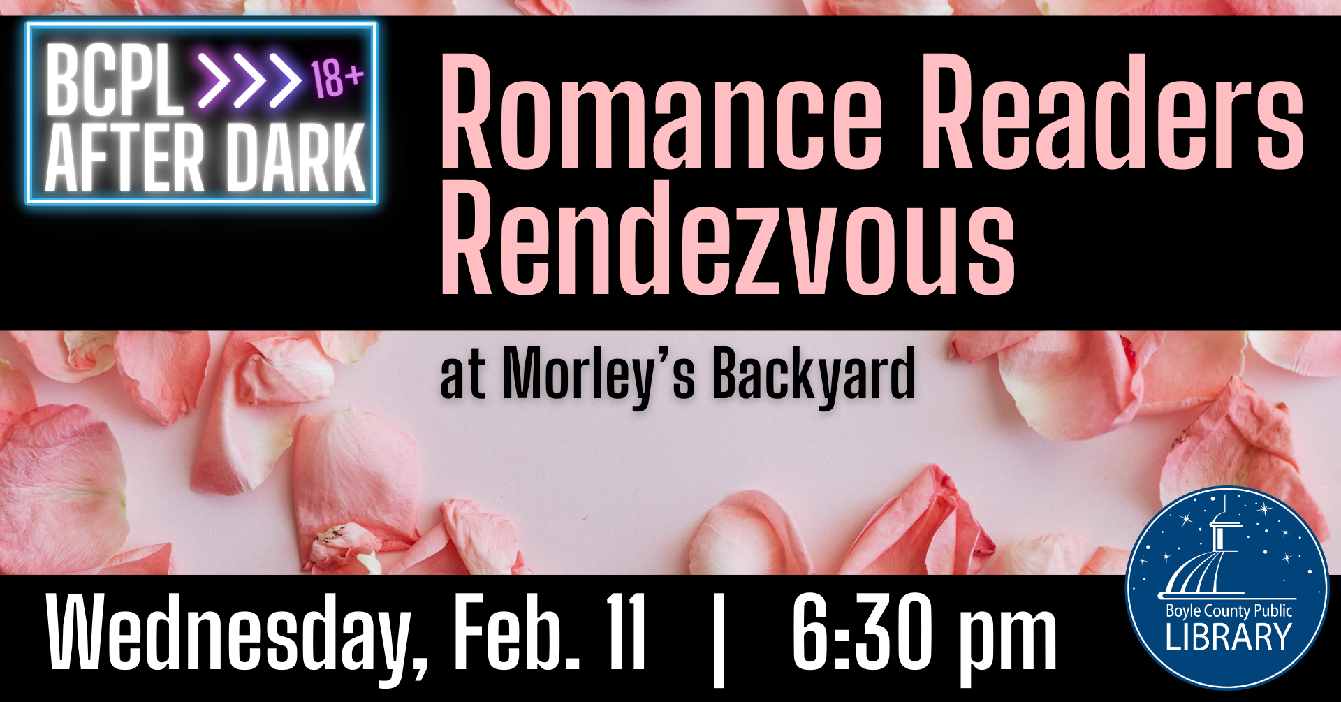 Romance Readers Rendezvous at Morley's Backyard on February 11 at 6:30 PM
