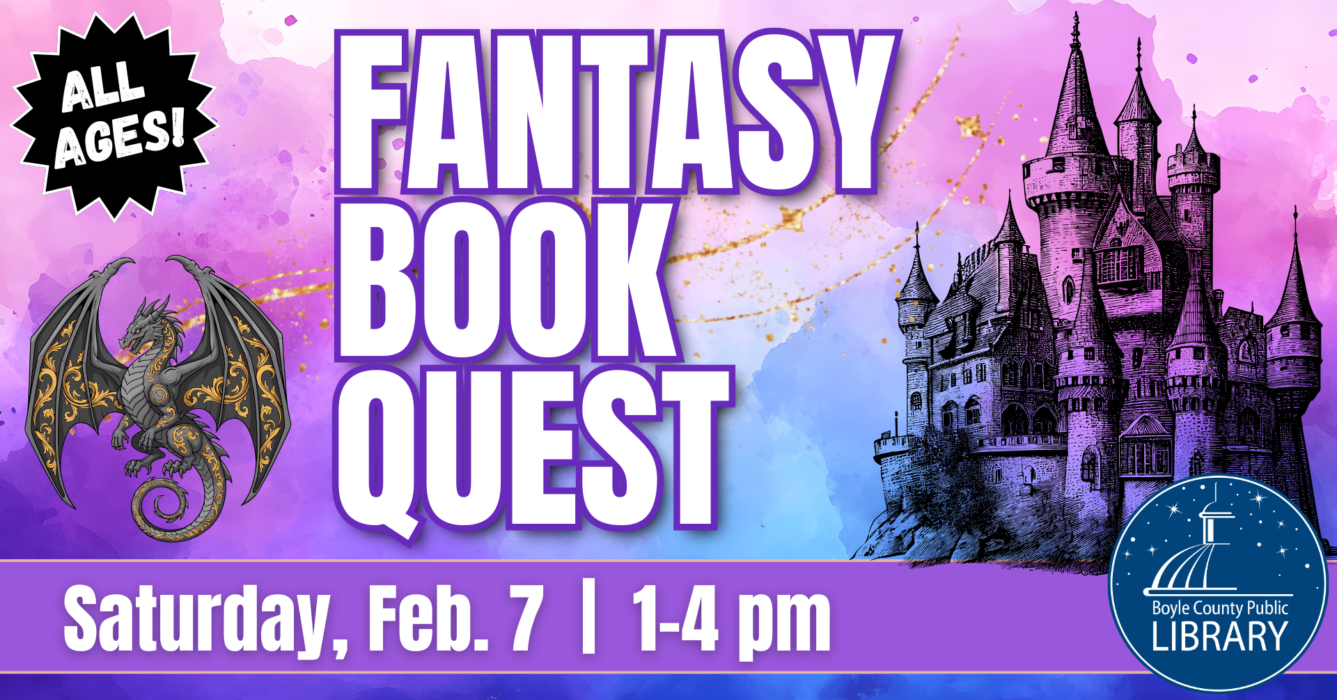 Fantasy Book Quest on February 7 from 1 to 4 PM