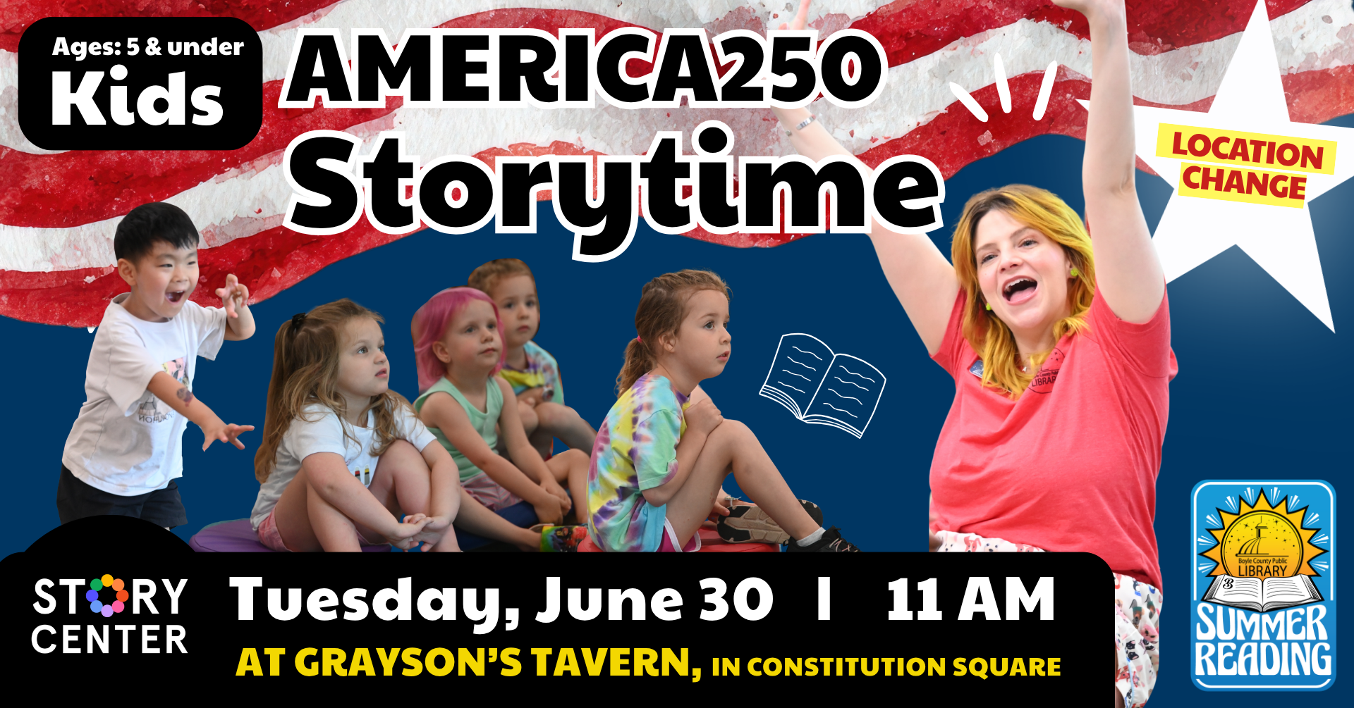 America250 Storytime on June 30 at 11 AM at Grayson's Tavern
